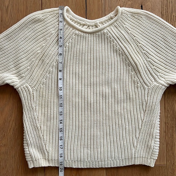 J BRAND Soft Cream Ivory Rolled Collar Raglan Cropped Knit Sweater - XS - Picture 9 of 11